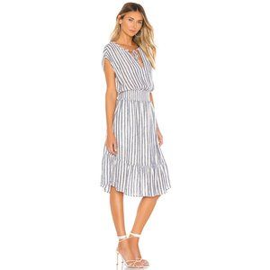 Rails Revolve Large Ashlyn Striped Midi Linen Striped Dress